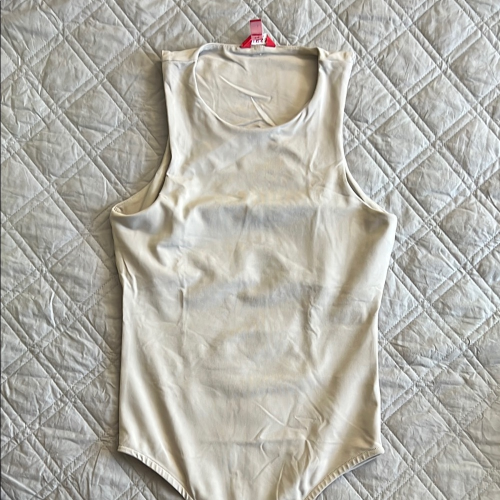 Guess Cream Sleeveless Fitted Bodysuit